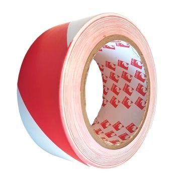 PVC- WARNING-TAPE 50MM X 33M WHITE/RED