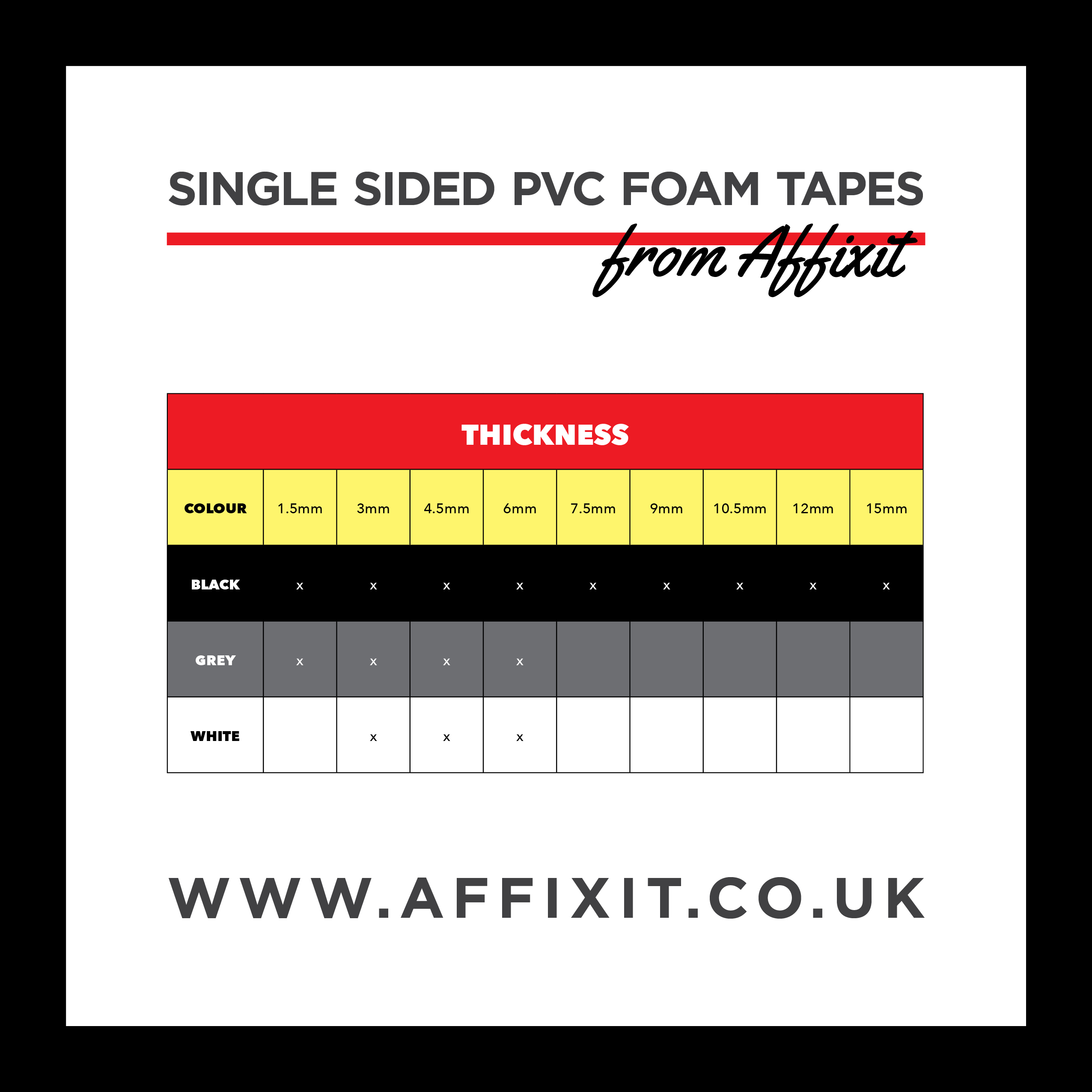 Single Sided Foam Tape Affixit Foam Tape Shop Free Hr Delivery